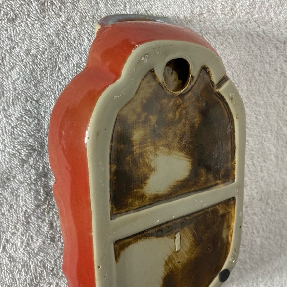 Ceramic Handled Small Platter Red Oblong Shaped Christmas Style w/Holly Border - Picture 8 of 11